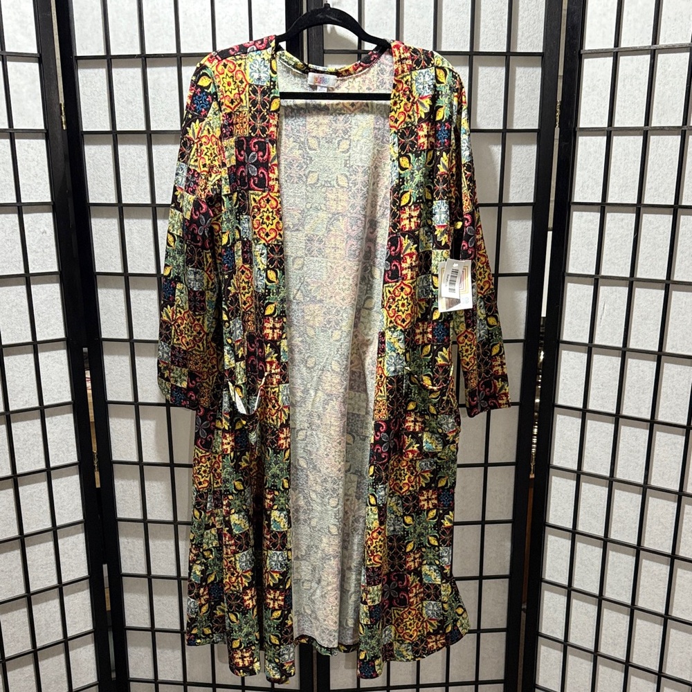 Lularoe Sarah Cardigan, Size X Large 
Multicolor Print